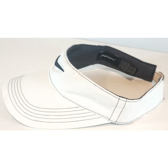 NIKE GOLF ADJUSTABLE VELCRO STRAP VISOR WHITE NIKE SWOOSH - Picture 8 of 8
